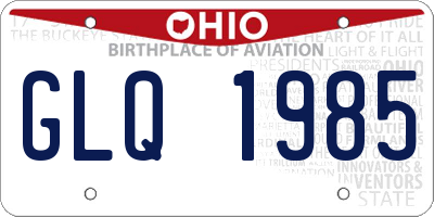 OH license plate GLQ1985
