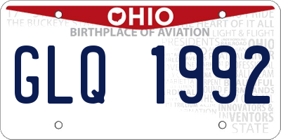 OH license plate GLQ1992