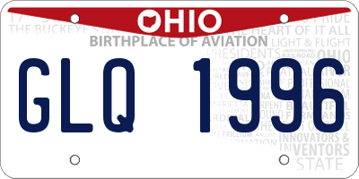OH license plate GLQ1996