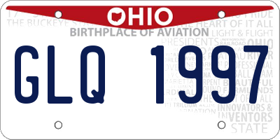 OH license plate GLQ1997