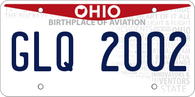 OH license plate GLQ2002