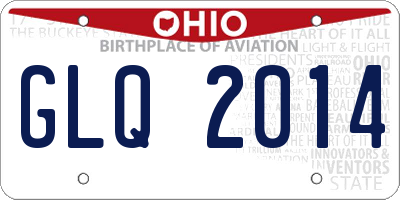 OH license plate GLQ2014