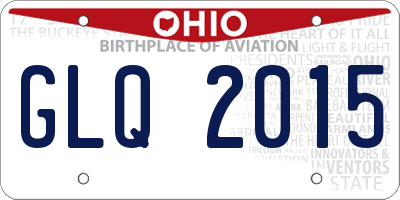 OH license plate GLQ2015