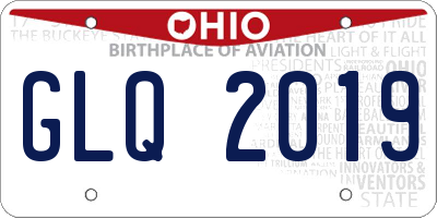 OH license plate GLQ2019