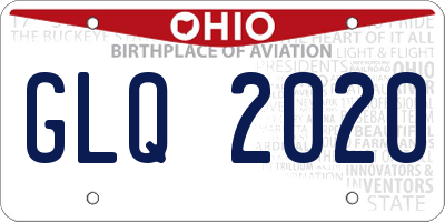 OH license plate GLQ2020