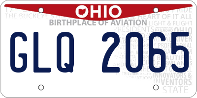 OH license plate GLQ2065
