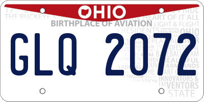 OH license plate GLQ2072