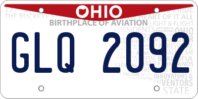 OH license plate GLQ2092