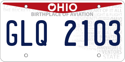 OH license plate GLQ2103