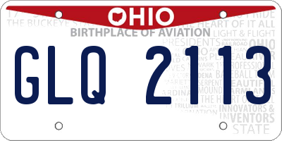 OH license plate GLQ2113