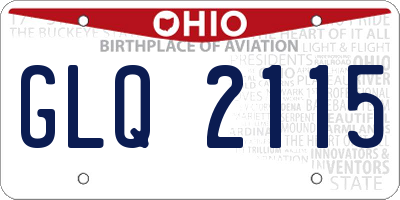 OH license plate GLQ2115