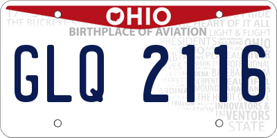 OH license plate GLQ2116