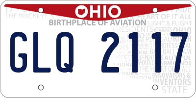 OH license plate GLQ2117