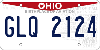 OH license plate GLQ2124