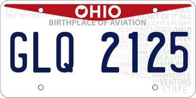 OH license plate GLQ2125