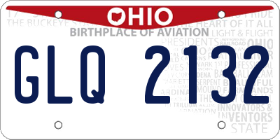 OH license plate GLQ2132