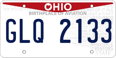 OH license plate GLQ2133