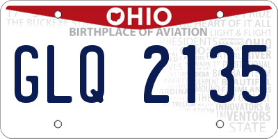 OH license plate GLQ2135