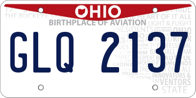 OH license plate GLQ2137