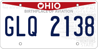 OH license plate GLQ2138