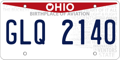 OH license plate GLQ2140