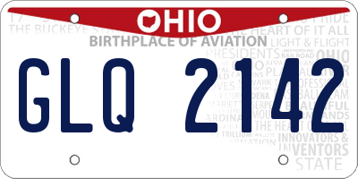 OH license plate GLQ2142
