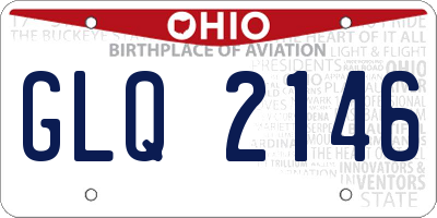 OH license plate GLQ2146