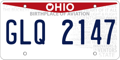 OH license plate GLQ2147