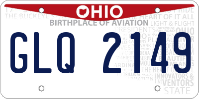 OH license plate GLQ2149