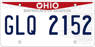 OH license plate GLQ2152