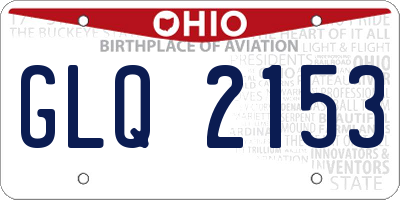 OH license plate GLQ2153