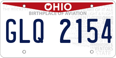 OH license plate GLQ2154