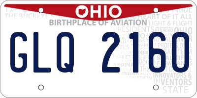 OH license plate GLQ2160
