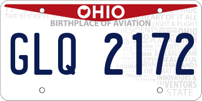 OH license plate GLQ2172