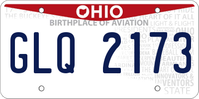 OH license plate GLQ2173