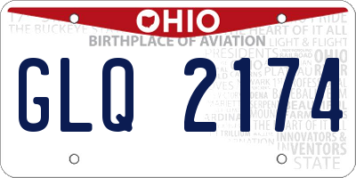 OH license plate GLQ2174