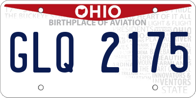 OH license plate GLQ2175
