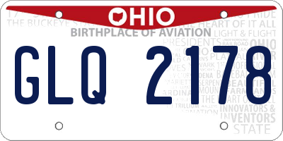 OH license plate GLQ2178