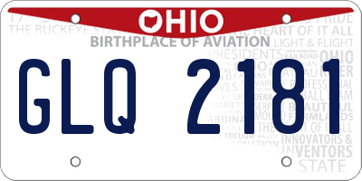 OH license plate GLQ2181