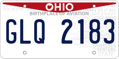 OH license plate GLQ2183