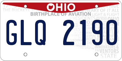 OH license plate GLQ2190