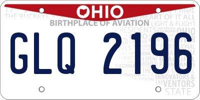 OH license plate GLQ2196