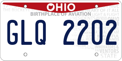 OH license plate GLQ2202