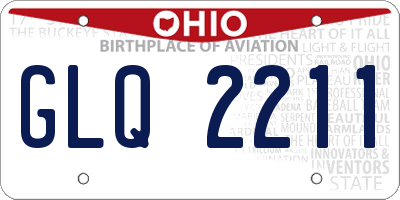 OH license plate GLQ2211