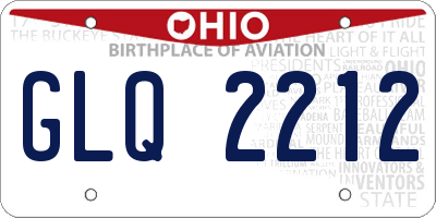 OH license plate GLQ2212
