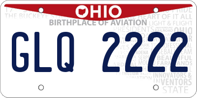 OH license plate GLQ2222