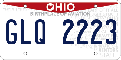 OH license plate GLQ2223