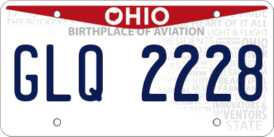 OH license plate GLQ2228