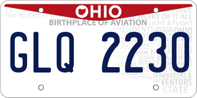 OH license plate GLQ2230