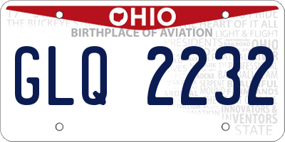 OH license plate GLQ2232